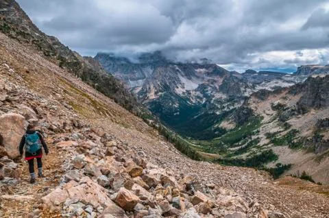 Hiking tetons Stock Photos