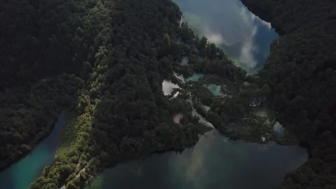 Hiking Through Heaven: A Drone’s Eye View of Plitvice Lakes Stock Footage 304319407