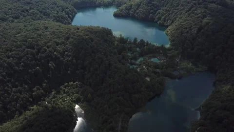 Hiking Through Heaven: A Drone’s Eye View of Plitvice Lakes Stock Footage 304319412
