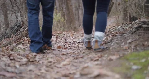 HIKING THROUGH TRAIL Stock Footage 145863857