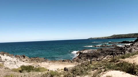 Hiking trail by the beach in Hawaii Stock Footage 243401831