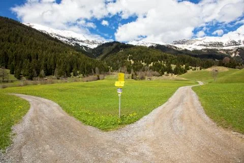 Hiking Trail Choice Stock Photos