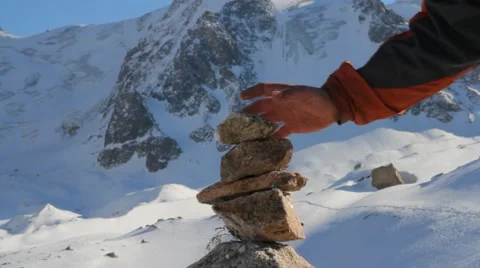 Hiking trail markers Stock Footage 59751444