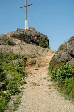 A hiking trail on a mountain 스톡 사진