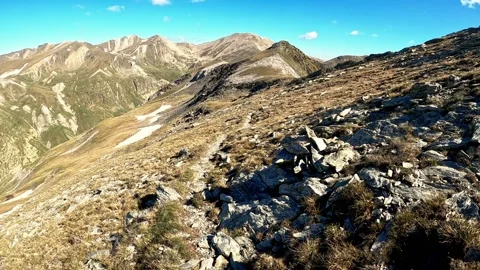 Hiking trail in the mountains Stock Footage 135614729