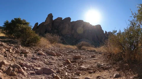 Hiking Trail POV of Treasure Loop at Lost Dutchman State Park in Arizona Video stock 166814598