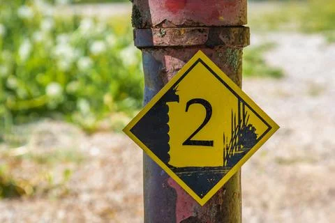 Hiking trail sign with number two 2 Stock Photos