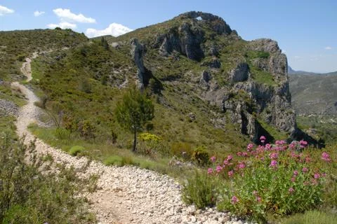 Hiking trail, Spain Stock Photos