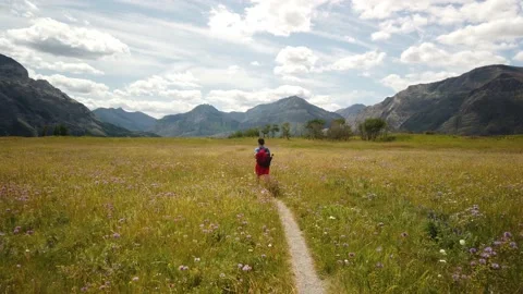 Hiking Trail Towards Vimy Peak in Waterton National Park of Canada Stock Footage 146540636