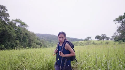Hiking travelling alone Stock Footage 160401587