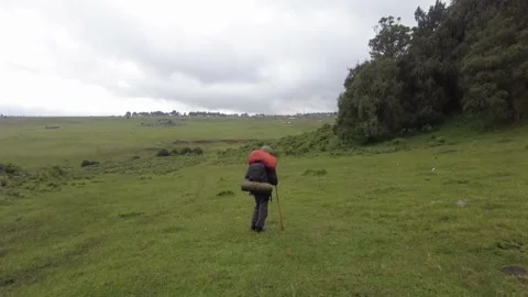 Hiking trip in Bale mountains in Oromia Ethiopia Stock Footage 252176498