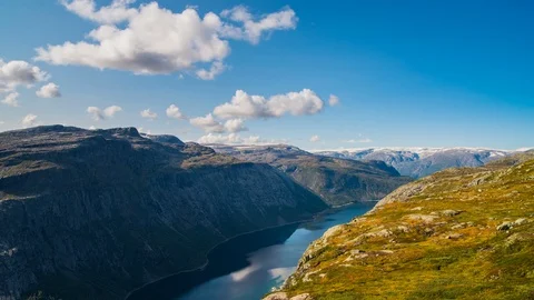 Hiking to Trolltunga Stock Footage 118520422