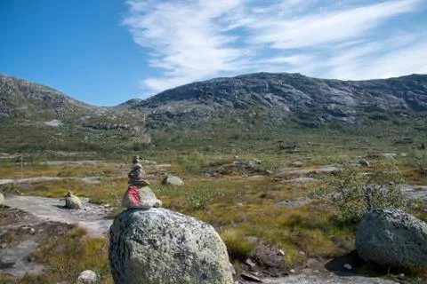 Hiking to the Trolltunga 写真素材