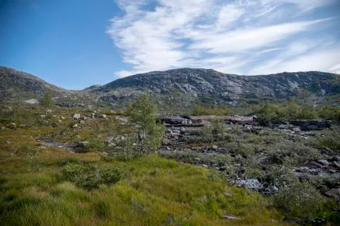 Hiking to the Trolltunga Stock Photos