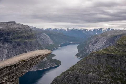 Hiking to the Trolltunga Stock Photos