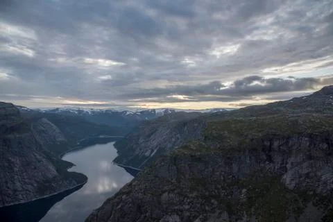 Hiking to the Trolltunga Stock Photos