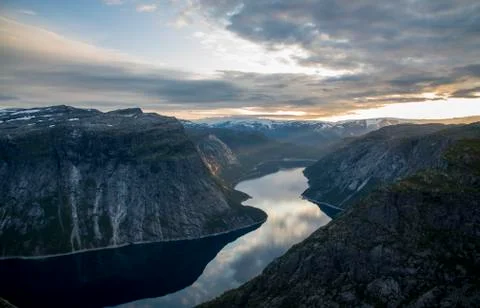 Hiking to the Trolltunga Stock Photos