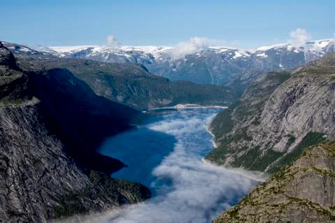 Hiking to the Trolltunga Stock Photos