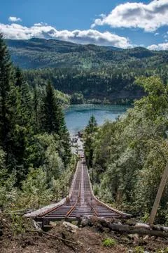 Hiking to the Trolltunga Stock Photos