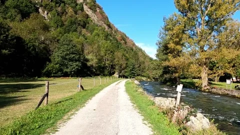 Hiking in the valley of the mountains Stock-Footage 145857347