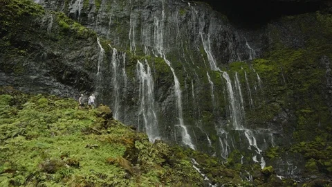Hiking From A Waterfall Stock Footage 75254399