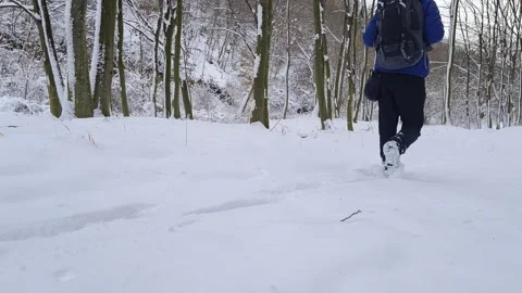 Hiking in winter Stock Footage 263417512
