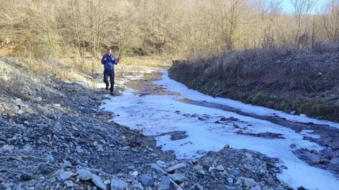 Hiking in winter Stock Footage 264039608