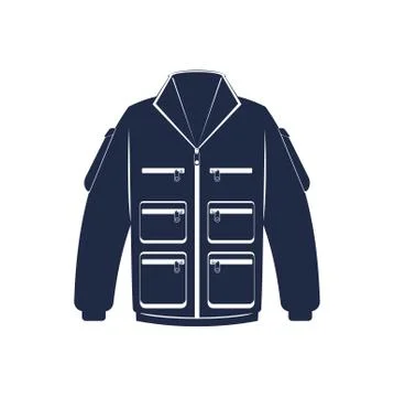 Hiking winter jacket isolated vector icon Stock Illustration