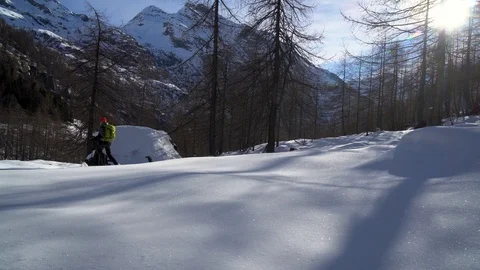 Hiking in winter landscape Video stock 102710817