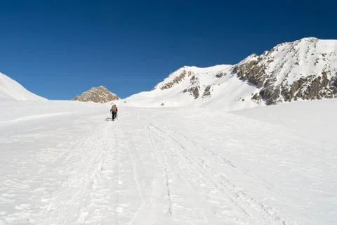 Hiking in winter Stock Photos