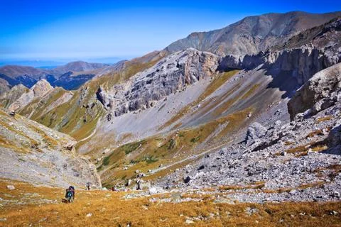 Hikking in the mountains Stock Photos