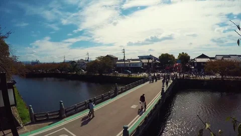 Hikone Castle Moat, Time lapse Video stock 81994256