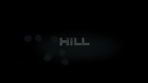 Hill 3D title metal text on black alpha channel background Stock Footage 256945544