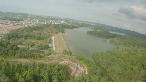 Hill and Lake Stock Footage 241085532