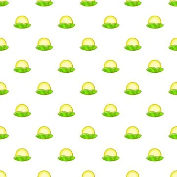 Hill and sun pattern, cartoon style Stock Illustration