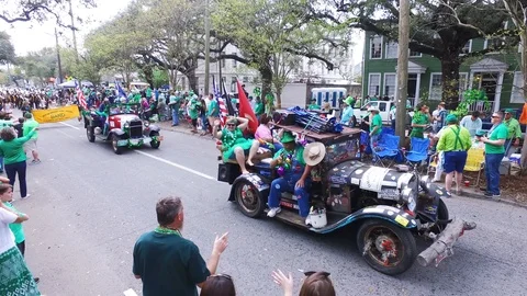 Hill Billy Parade Saint Patrick's Day Vídeo Stock 87427516