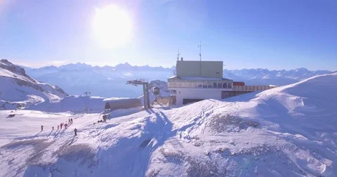 Up hill building - Aerial 4K Stock Footage 71018461