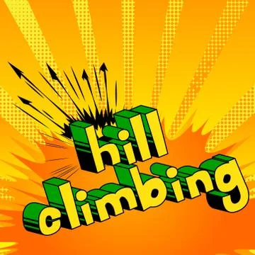 Hill Climbing - Vector illustrated comic book style phrase. 库存插图