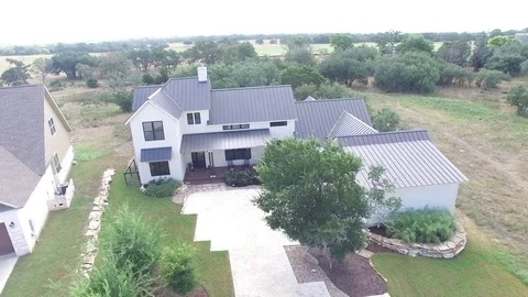 Hill Country House DRONE Stock Footage