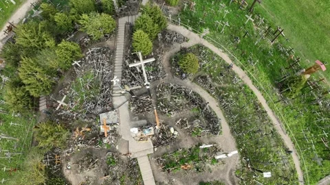 Hill Of Crosses, Lithuania Stock Footage 266557027