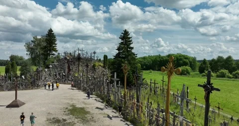 Hill of crosses, Lithuania Stock Footage 290013193