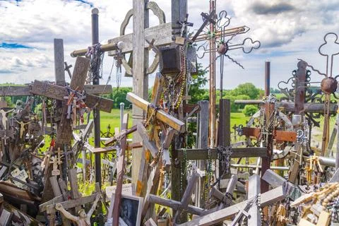 Hill of crosses, Lithuania Stock Photos