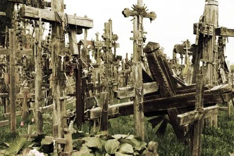 Hill of crosses Stock Photos