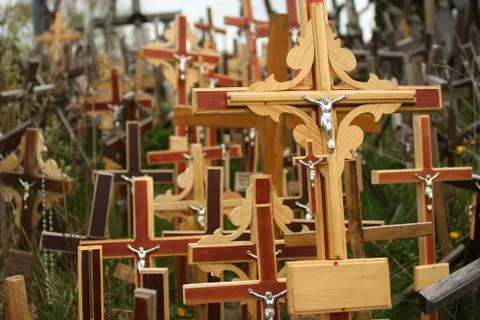 Hill of crosses Stock Photos