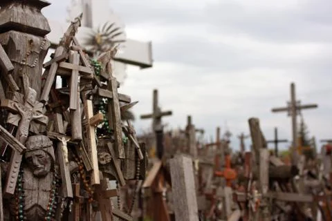 Hill of crosses Stock Photos