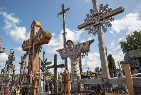 Hill of crosses Stock Photos