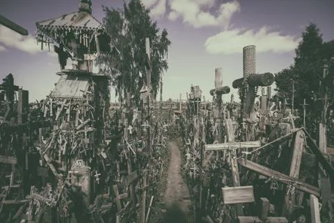 Hill of Crosses Stock Photos