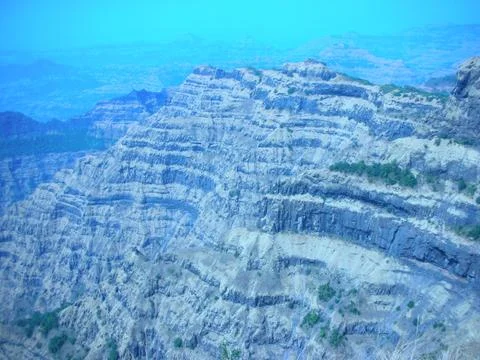 A hill with a deep valley Stock Photos