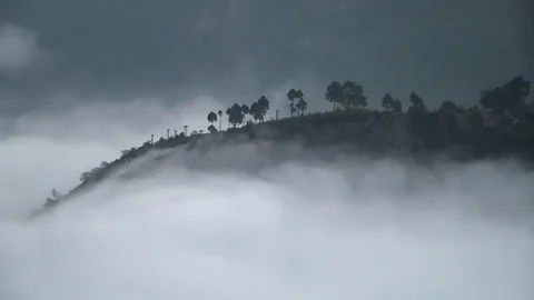 The Hill In The Fog Stock Footage 83246265