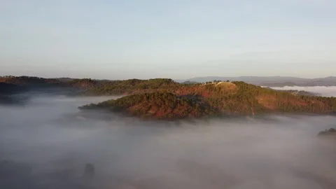 Hill in the Fog Stock Footage 132439033